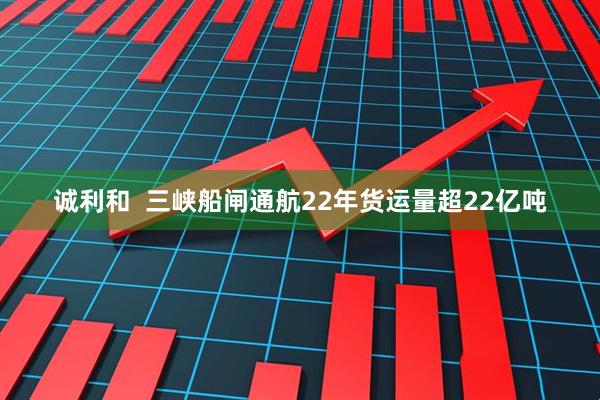 诚利和  三峡船闸通航22年货运量超22亿吨