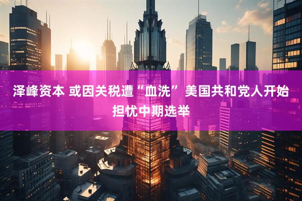 泽峰资本 或因关税遭“血洗” 美国共和党人开始担忧中期选举