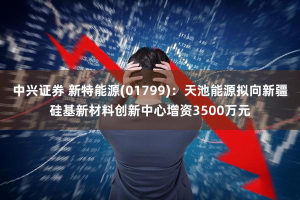中兴证券 新特能源(01799)：天池能源拟向新疆硅基新材料创新中心增资3500万元