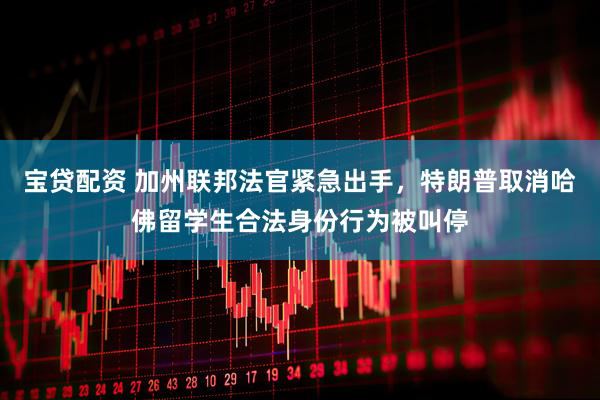 宝贷配资 加州联邦法官紧急出手，特朗普取消哈佛留学生合法身份行为被叫停